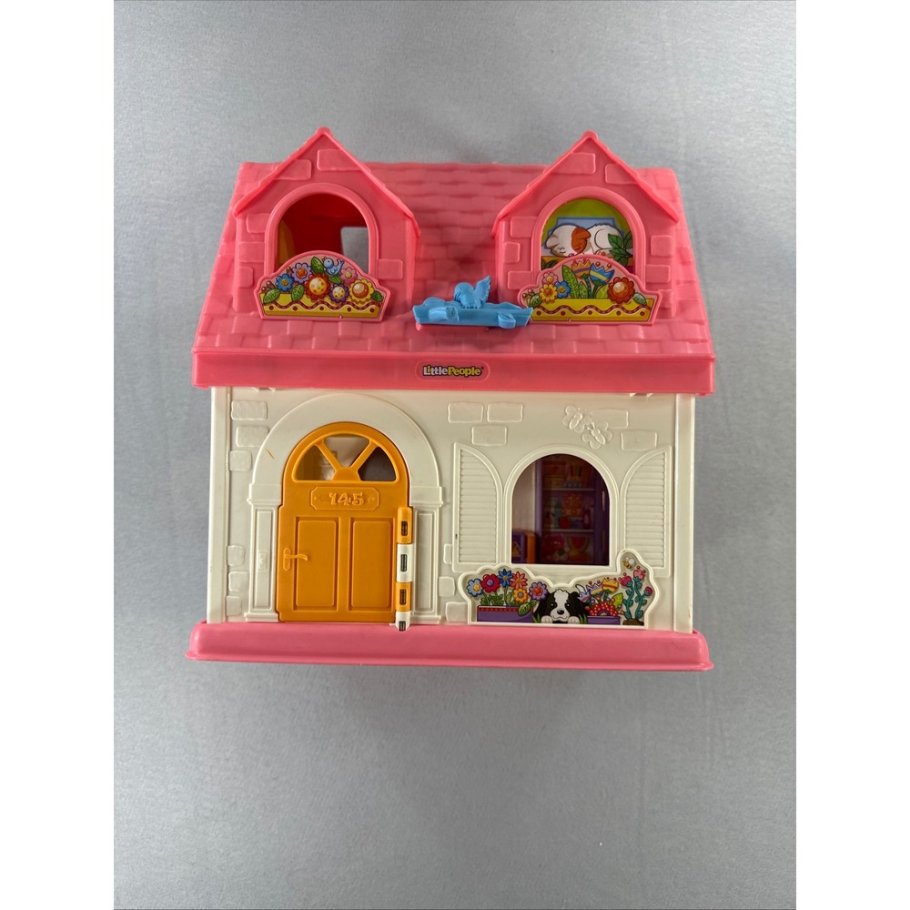 Fisher-Price Little People Sweet Sounds Home Dollhouse Pink White 77636 Vintage